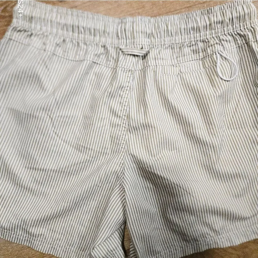 Men's Green Striped Swim Shorts